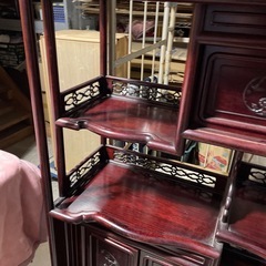 中古品 茶棚 飾り棚 違棚 昭和レトロ 古い 木製 現状品 中古家具 の画像