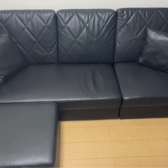 黒色【美品】ソファー  コーナーソファー コーナーソファ 3人掛けの画像