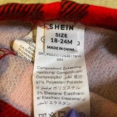 SHEIN 赤黒チェック レギンス 18-24ヶ月　双子の画像