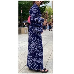 トンボ模様浴衣　帯セットの画像