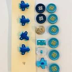 手芸用品　幼稚園児向け　ワッペン　ボタン　乗り物の画像