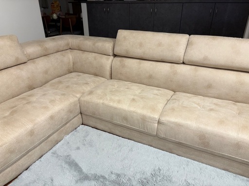 カウチソファ　レザーファブリック