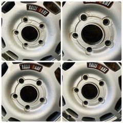 三菱純正ホイール RALLI ART 15×5J 46 WINTER TRANPTH S1 175/80R15 90Q 三菱 パジェロミニ ラリーアート 15インチ スタッドレスタイヤ付の画像