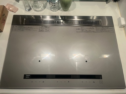 パナソニック 幅75cm 単相200V 3口IH ダブルオールメタル対応 ビルトインタイプ IHクッキングヒーター Aシリーズ KZ-AN77S (シルバー)