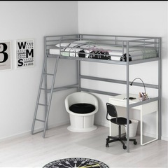 IKEA ロフトベッド　マットレス付　スヴェルタ　デスクトップ付　　　の画像
