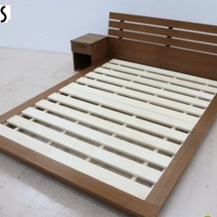 ACTUS（アクタス）のFB2ベッド ラダー/ウオールナット材です。ナチュラル感と圧迫感の少ないシンプルなロータイプのベッドフレームはカジュアルなインテリアのアクセントにオススメです！[ダブルサイズ]の画像