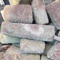 庭石 砂岩 池 道の画像