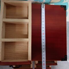 新品箱入り【アクセサリー雑貨薬箱】鹿野漆器株式会社／横幅21奥行19(持ち手含まず)高さ20の画像