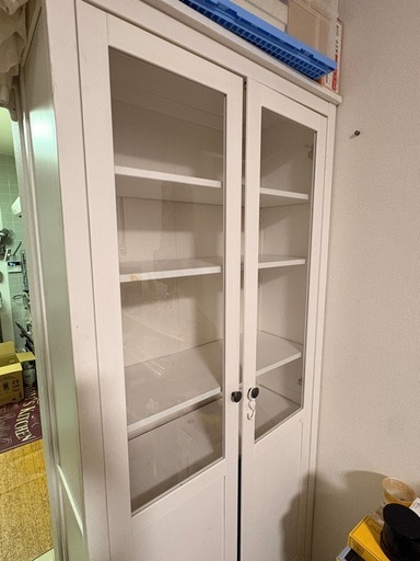 イケヤ　HEMNES ヘムネス　コレクションケース　リビング　食器棚　収納家具