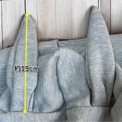 【新品】うさぎ耳付き パーカー グレー ゆるかわ 裏起毛 暖かい 可愛い系 スウェット 部屋着の画像