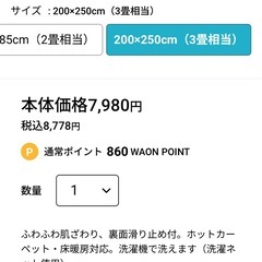 洗えるラグ（グレー）の画像