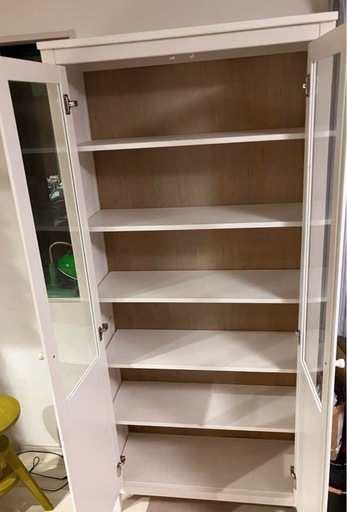 イケヤ　HEMNES ヘムネス　コレクションケース　リビング　食器棚　収納家具