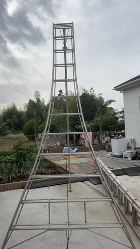 園芸用　植木職人　三脚　アルミハシゴ　　3.7メートル