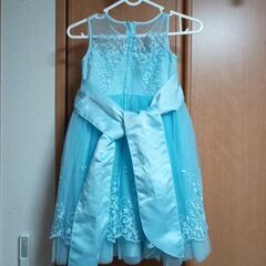 【お取引中】120サイズ 女児向け 水色刺繍ドレス 発表会などに！の画像