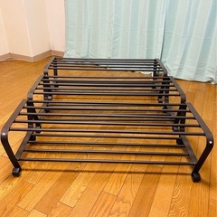 【IKEA】PORTIS/ポルティス シューズラック 3個セット　ブラック90 cmの画像