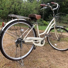 即乗り可能◆整備済◆26インチ　オシャレなママチャリ♪ シティサイクル 自転車 タイヤ溝良好の画像