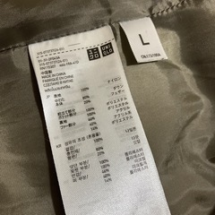 UNIQLO ファー付きオリーブグリーンダウンジャケット Lサイズの画像