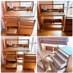 創造力爆上がり♡跳ね上げ式な学習机セット！の画像