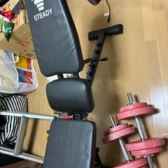 ベンチ台　ダンベル2種類　その他おまけの画像