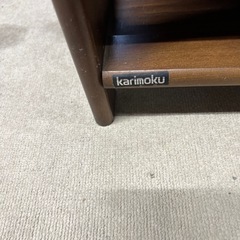 カリモク　木製　キャビネット　 電話台　ブラウンの画像