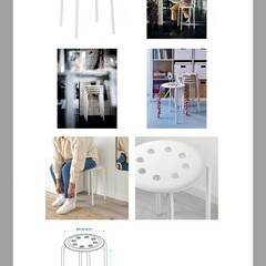 代々木駅徒歩4分の場所）IKEA 白 ホワイト スツール MARIUS マリウスの画像