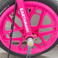 一輪車 16インチ ピンク アースマジックの画像