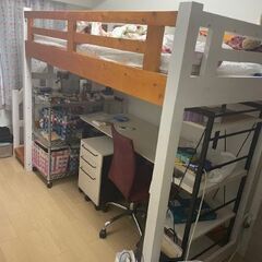 取りに来られる人限定　ロフトベッド（木製）の画像