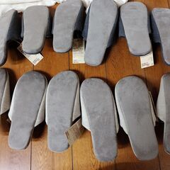 美品　未使用品　無印良品　6足セット（ばら売り不可）グレー・ブルー　履き心地やわらか足なりスリッパ　25-27.5㎝用　Lサイズ　の画像