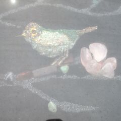 ☆ 宝石 美観 花鳥絵画 梅に鶯 ウグイス 風流な花鳥風月◆インテリアにぴったりなパワーストーンの画像