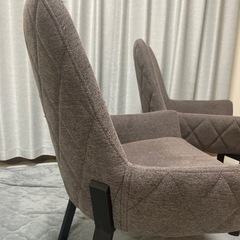 ダイニングチェア二脚セット　ファブリック キルティング イス　　の画像