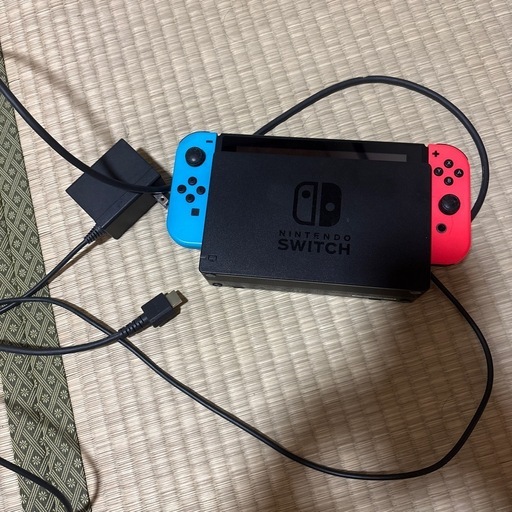 Switch 本体とドッグ、スプラ3カセット、コントローラー