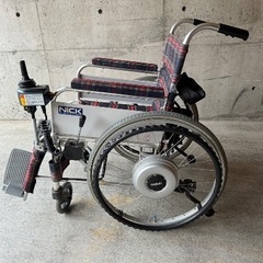 【中古】札幌 引取歓迎 電動 車椅子 NICK YAMAHA 介護用品 アルミ製 折りたたみ 【札TB01】の画像