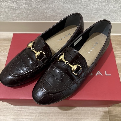 REGAL ブラウン クロコダイル型押し ローファー