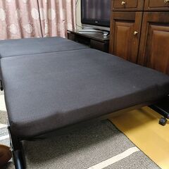アイリスオーヤマ　折りたたみベッド　シングルベッド　リクライニング付き　美品の画像