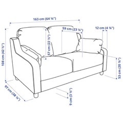 ソファ2人掛け　IKEA ヴィンリデンの画像
