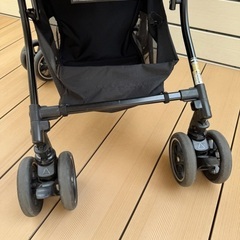 【取引中】combi美品AB兼用ベビーカー　水色ドット🩵メチャカル ハンディ オート4キャス エッグショックの画像