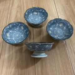 美濃焼 愛陶★高台小鉢　花唐草文 多用途で便利の画像