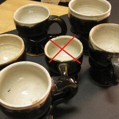 ひろ釜　藤井敬之・作　陶製ゴブレット(ジョッキ)　5客　新品未使用