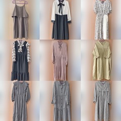大きいサイズ LL〜3L ワンピース まとめ売り ガーリー フェミニン 清楚の画像