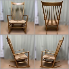 レア美品⭐️1978年製オリジナル Hans.J.Wegner FDB社 刻印有! 名作 J-16ロッキングチェア ハンス・J・ウェグナー デンマーク製 北欧ビンテージ家具の画像