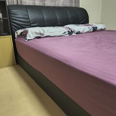 合皮ローベッド(セミダブル)あげます (マットレスも同時出品中)の画像