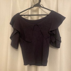 【新品タグ付き2点セット】GRL ビッグカラーショルダーオープンニットトップスの画像