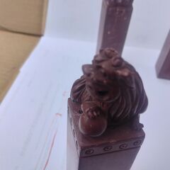 石の印鑑：無印：シーサー守り神頭部彫刻：４本：の画像