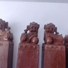 石の印鑑：無印：シーサー守り神頭部彫刻：４本：の画像