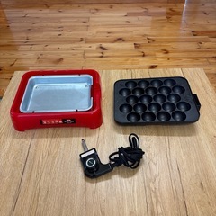 電気たこ焼器とケトルの画像