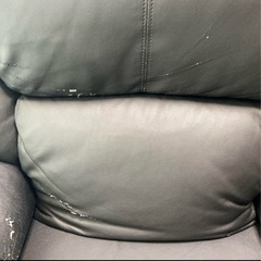 あげます　リクライニングソファ 1人掛け 合皮 ブラック カバー付きの画像