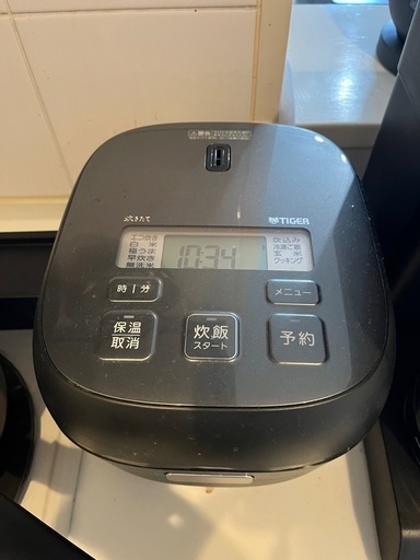 電子レンジ、トースター、ケトル、炊飯器　ブラック4点セット
