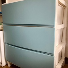 【無料】水色の3段収納ケースの画像