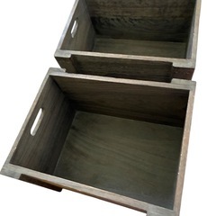 【2個】ウッドボックス　木箱　　の画像