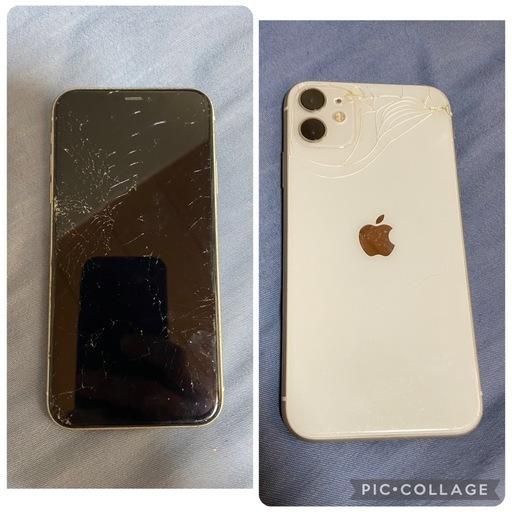 iPhone11 256gb 74%画面・背面割れ